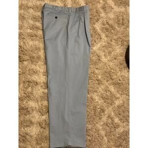 Roundtree & Yorke Pants Mens 32X30 Baby Blue Flat Front Chino Relaxed Fit Cotto